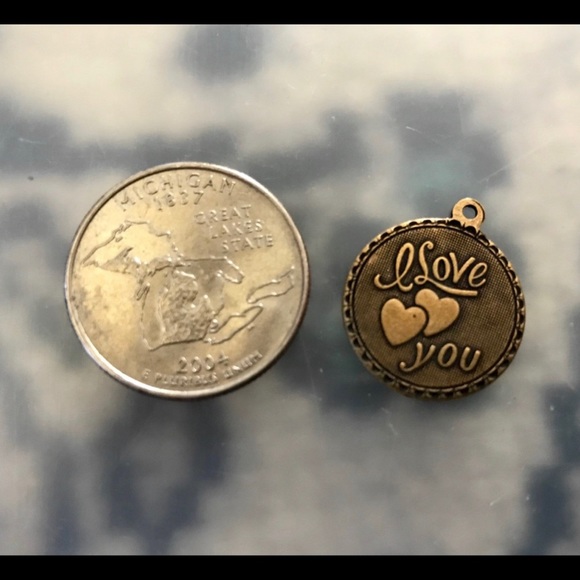 Vintage style I love you bronze gold necklace - Picture 4 of 4